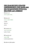 CNE EXAM REVIEW UPDATED&NewLine;COMPREHENSIVE TEST BANK 2026&NewLine;SOLVED QUESTIONS WITH FULL&NewLine;SOLUTION 100&percnt; CORRECT