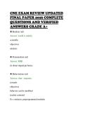 CNE EXAM REVIEW UPDATED&NewLine;FINAL PAPER 2026 COMPLETE&NewLine;QUESTIONS AND VERIFIED&NewLine;ANSWERS GRADE A&plus;