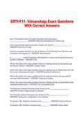 ERTH111- Volcanology Exam Questions With Correct Answers