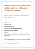 Immunology Kuby Chapter 3 Receptors and Signaling B and T-Cell Receptors Questions With Answers&NewLine;