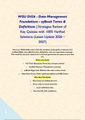 WGU D426 - Data Management Foundations - zyBook Terms & Definitions &vert; Strategies Review of Key Quizzes with 100&percnt; Verified Solutions &lpar;Latest Update 2026 &ndash; 2027&rpar;&NewLine;