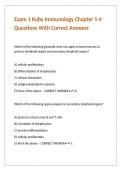 Exam 1 Kuby Immunology Chapter 1-4 Questions With Correct Answers 