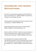 Immunology Kuby - Exam 2 Questions With Correct Answers