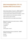 Kuby Immunology Exam 1 Ch-s 1-6 Questions With Correct Answers