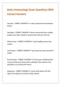 Kuby Immunology Exam Questions With Correct Answers 