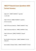 NBCE PT Boards Exam Questions With Correct Answers 