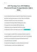 ATI Nursing Care Of Children&NewLine;Proctored Exam &vert;Comprehensive Q&A&NewLine;2026