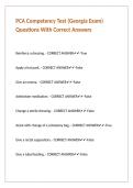 PCA Competency Test &lpar;Georgia Exam&rpar; Questions With Correct Answers