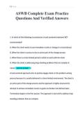 ASWB Complete Exam Practice&NewLine;Questions And Verified Answers