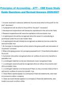 Principles of Accounting &ndash; ATT CBE Exam Study Guide Questions and Revised Answers 2026&sol;2027 &ndash; Accounting Study Guide