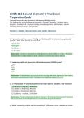 CHEM 111 General Chemistry I Final Exam Preparation Guide with Answers and Solutions 2026
