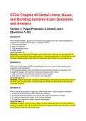 EFDA Chapter 44 Dental Liners Bases and Bonding Systems Exam Questions and Answers&period;