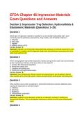 EFDA Chapter 46 Impression Materials Exam Questions and Answers