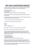 TMC FINAL EXAM REVIEW 2026&sol;2027