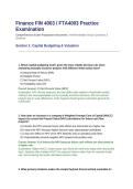 Finance FIN 4003 &lowbar; FTA4003 Practice Examination&period;