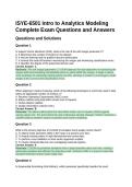 ISYE-6501 Intro to Analytics Modeling complete exam questions and answers&period;