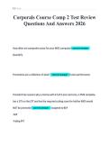 Corporals Course Comp 2 Test Review&NewLine;Questions And Answers 2026