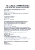 TMC COMPLETE EXAM QUESTIONS&NewLine;AND VERIFIED ANSWERS 2026&sol;2027