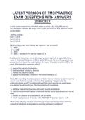 LATEST VERSION OF TMC PRACTICE&NewLine;EXAM QUESTIONS WITH ANSWERS&NewLine;2026&sol;2027
