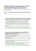 NCLEX Readiness Management of Care Examination Preparation Document&period;