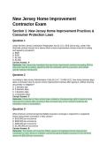 New Jersey Home Improvement Contractor Exam