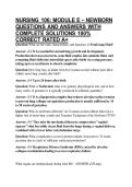NURSING 106&colon; MODULE E &ndash; NEWBORN QUESTIONS AND ANSWERS WITH COMPLETE SOLUTIONS 100&percnt; CORRECT RATED A&plus;