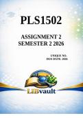 PLS1502 Assignment 2 &lpar;COMPLETE ANSWERS&rpar; Semester 2 2026