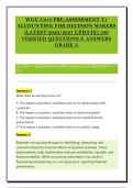 WGU C213 PRE-ASSESSMENT V1  &NewLine;ACCOUNTING FOR DECISION MAKERS &NewLine;&lpar;LATEST 2026&sol;2027 UPDATE&rpar; 100 &NewLine;VERIFIED QUESTIONS & ANSWERS  &NewLine;GRADE A