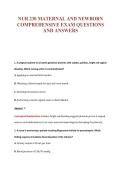 NUR 230 MATERNAL AND NEWBORN&NewLine;COMPREHENSIVE EXAM QUESTIONS&NewLine;AND ANSWERS