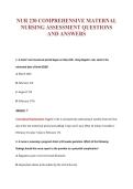 NUR 230 COMPREHENSIVE MATERNAL&NewLine;NURSING ASSESSMENT QUESTIONS&NewLine;AND ANSWERS