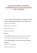 NUR 230 MATERNAL NURSING&NewLine;COMPREHENSIVE EXAM QUESTIONS&NewLine;AND ANSWERS