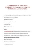 COMPREHENSIVE MATERNAL-&NewLine;NEWBORN NURSING EXAM &lpar;NUR 230&rpar;&NewLine;QUESTIONS AND ANSWERS
