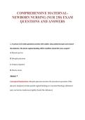 COMPREHENSIVE MATERNAL-&NewLine;NEWBORN NURSING &lpar;NUR 230&rpar; EXAM&NewLine;QUESTIONS AND ANSWERS