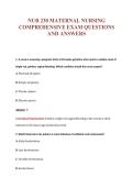 NUR 230 MATERNAL NURSING&NewLine;COMPREHENSIVE EXAM QUESTIONS&NewLine;AND ANSWERS