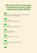 BIO 225 Exam DUCK Comprehensive&NewLine;Test Questions and Answers Verified&NewLine;Solutions Latest Update 2026&sol;2027