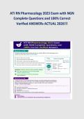 ATI RN Pharmacology 2023 Exam with NGN&NewLine;Complete Questions and 100&percnt; Correct&NewLine;Verified ANSWERs ACTUAL 2026&excl;&excl;&excl;