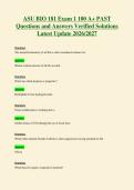 ASU BIO 181 Exam 1 100 A&plus; PAST&NewLine;Questions and Answers Verified Solutions&NewLine;Latest Update 2026&sol;2027