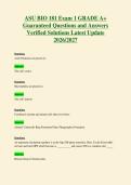 ASU BIO 181 Exam 1 GRADE A&plus;&NewLine;Guaranteed Questions and Answers&NewLine;Verified Solutions Latest Update&NewLine;2026&sol;2027