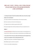 BUS 411 UNIT 1 TESLA INC STRATEGIC&NewLine;ANALYSIS FINAL EXAM QUESTIONS&NewLine;AND ANSWERS