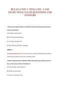 BUS 411 UNIT 1&colon; TESLA INC&period; CASE&NewLine;STUDY FINAL EXAM QUESTIONS AND&NewLine;ANSWERS