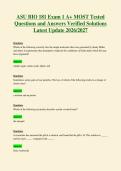 ASU BIO 181 Exam 1 A&plus; MOST Tested&NewLine;Questions and Answers Verified Solutions&NewLine;Latest Update 2026&sol;2027