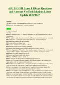 ASU BIO 181 Exam 1 100 A&plus; Questions&NewLine;and Answers Verified Solutions Latest&NewLine;Update 2026&sol;2027