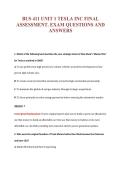 BUS 411 UNIT 1 TESLA INC FINAL&NewLine;ASSESSMENT&period; EXAM QUESTIONS AND&NewLine;ANSWERS