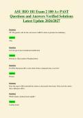 ASU BIO 181 Exam 2 100 A&plus; PAST&NewLine;Questions and Answers Verified Solutions&NewLine;Latest Update 2026&sol;2027