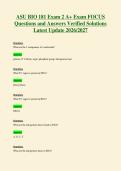 ASU BIO 181 Exam 2 A&plus; Exam FOCUS&NewLine;Questions and Answers Verified Solutions&NewLine;Latest Update 2026&sol;2027