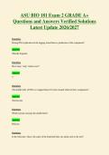 ASU BIO 181 Exam 2 GRADE A&plus;&NewLine;Questions and Answers Verified Solutions&NewLine;Latest Update 2026&sol;2027