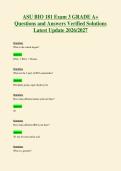 ASU BIO 181 Exam 3 GRADE A&plus;&NewLine;Questions and Answers Verified Solutions&NewLine;Latest Update 2026&sol;2027
