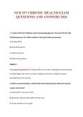 NUR 257 CHRONIC HEALTH EXAM&NewLine;QUESTIONS AND ANSWERS 2026