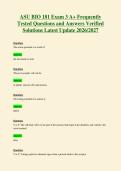 ASU BIO 181 Exam 3 A&plus; Frequently&NewLine;Tested Questions and Answers Verified&NewLine;Solutions Latest Update 2026&sol;2027