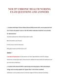 NUR 257 CHRONIC HEALTH NURSING&NewLine;EXAM QUESTIONS AND ANSWERS